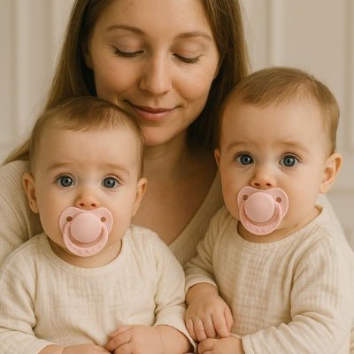 maman tenant deux jumaux entre ses bras